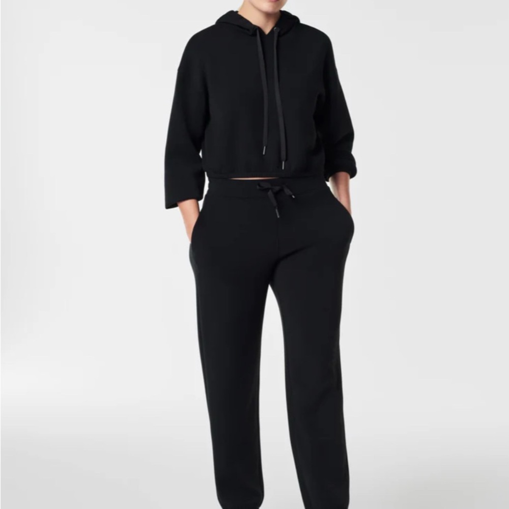 SPANX Women's Black Hoodie and Jogger Set in Black